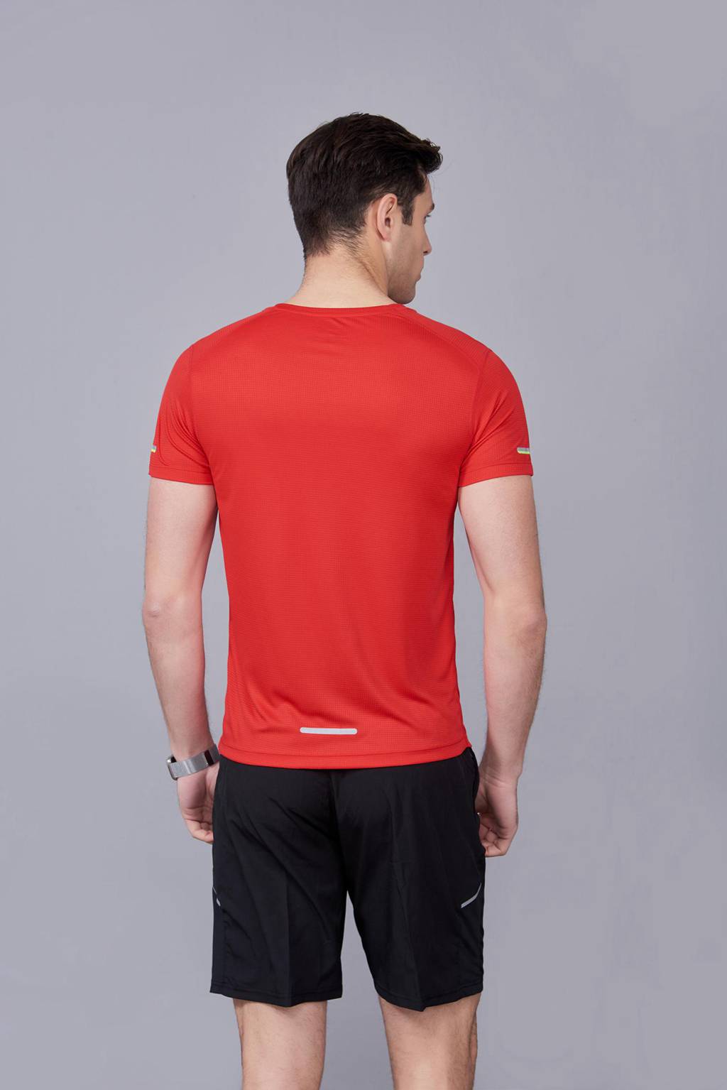 超彈力純色上衣 夏季男女裝T恤文化衫紅色 【圓領(lǐng)】