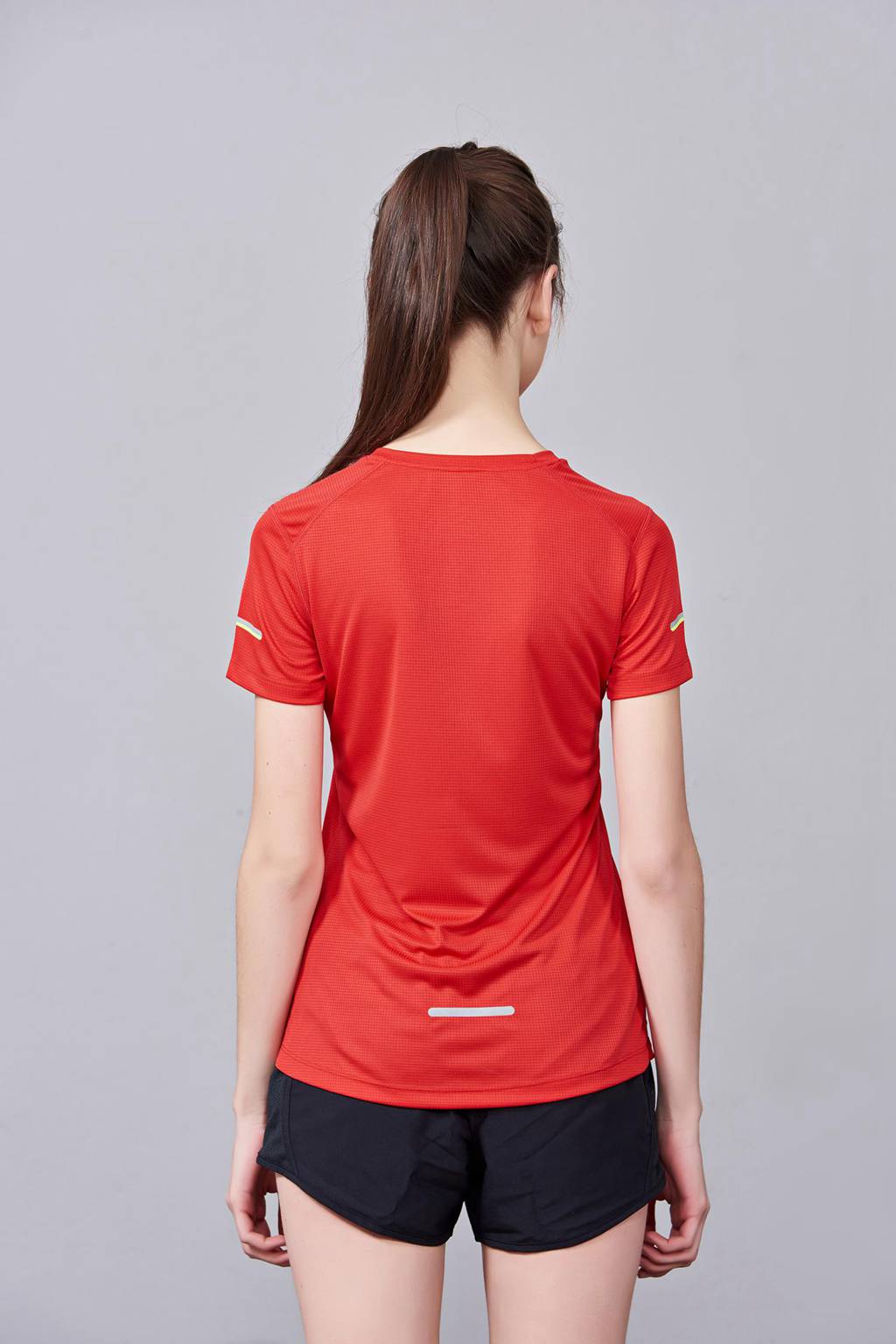 超彈力純色上衣 夏季男女裝T恤文化衫紅色 【圓領(lǐng)】