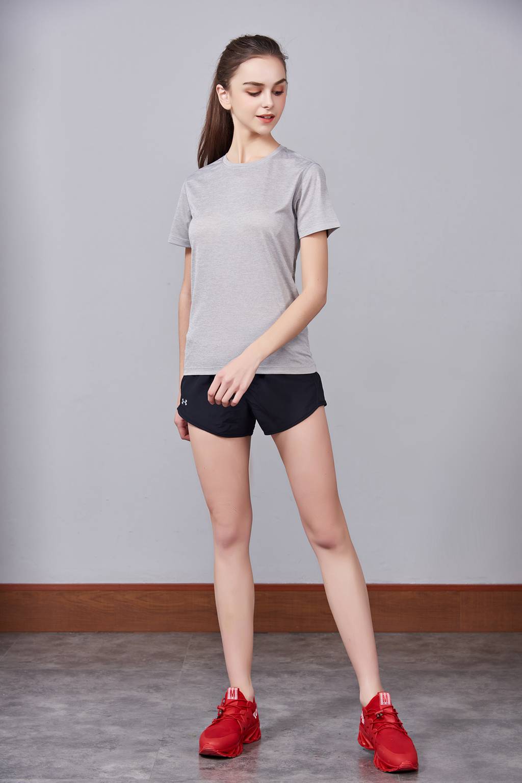 定做文化衫  男女情侶短袖文化衫定制T恤  淺灰色