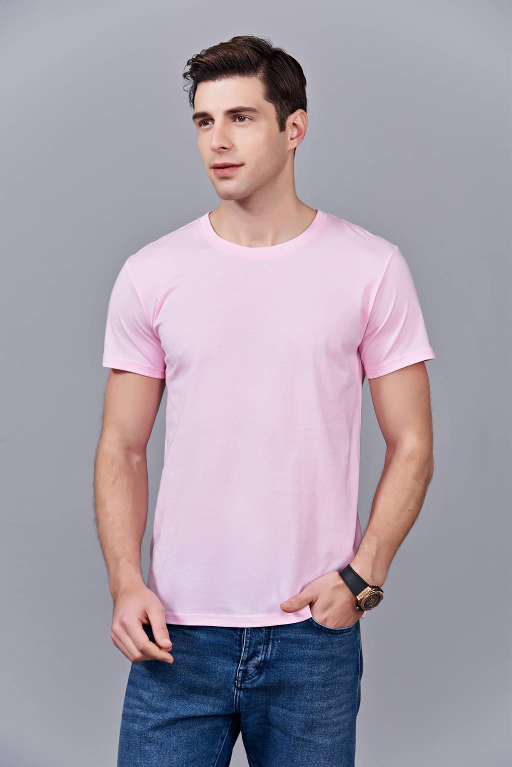 洋氣百搭親子裝 半袖顯瘦 速干圓領文化衫 春夏新品  粉色