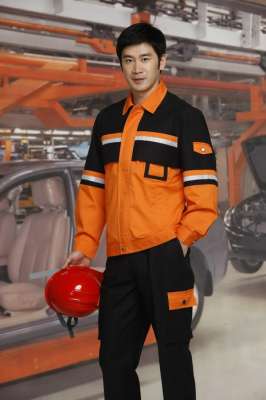 工服定制 耐磨工作服男士 橘色耐磨工